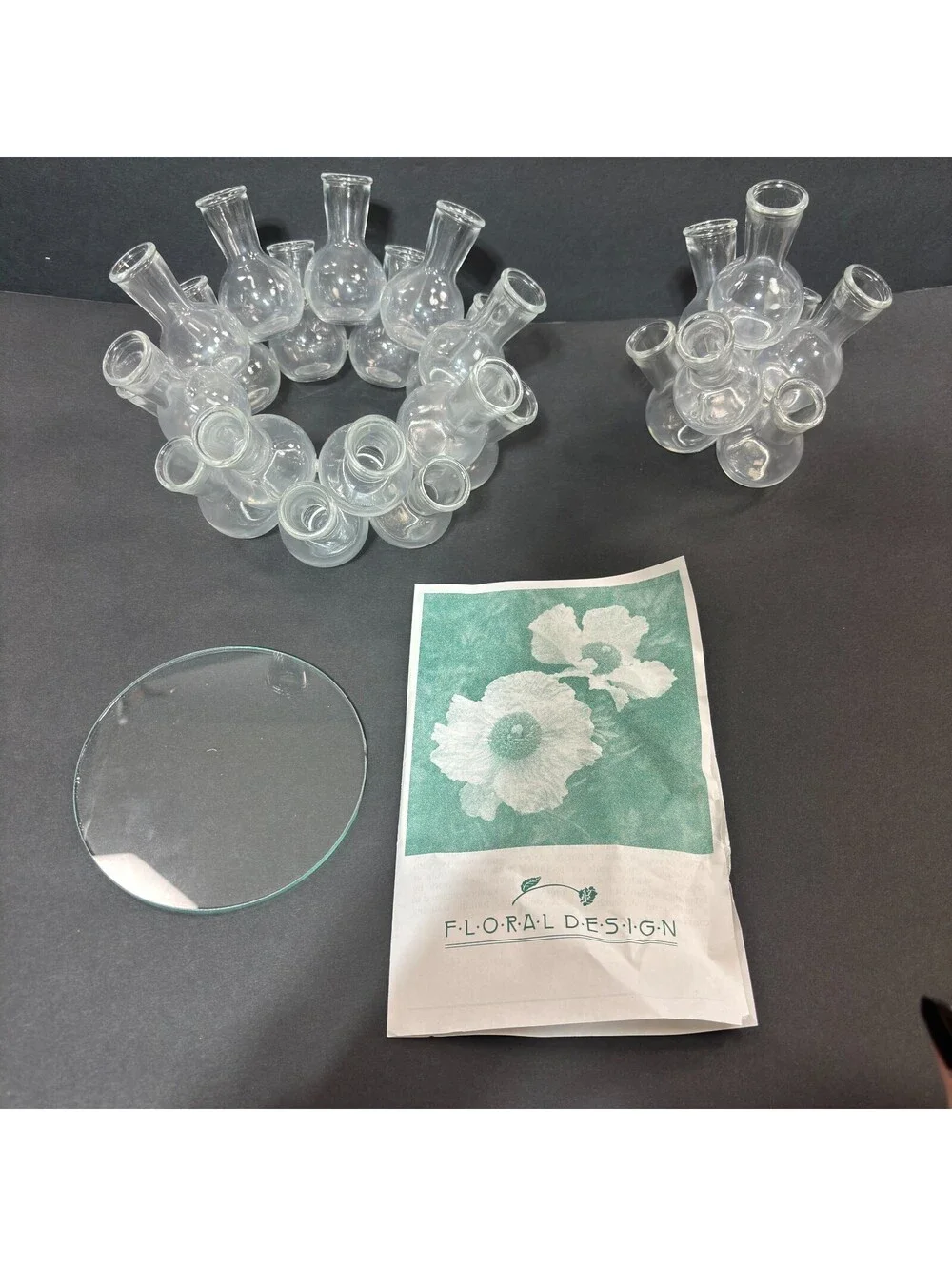 Vintage PROPAGATION STATION 25 Stacked Cluster Glass Bud Vases 3pcs Floral Desig